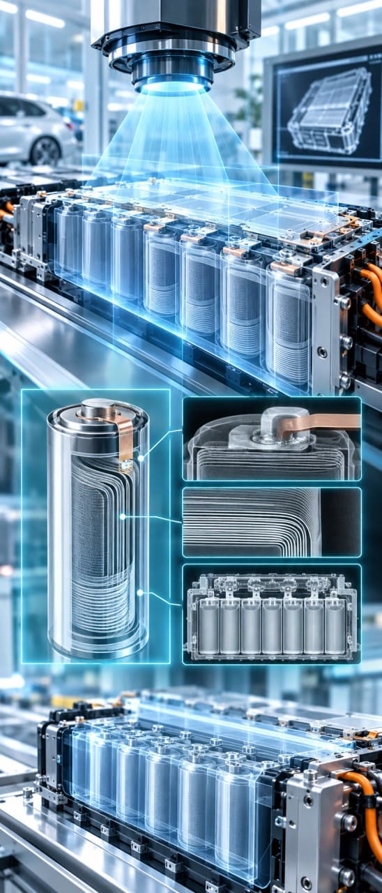 SEAMARK X-Ray inspection of battery EV cells modules weld tabs and internal structure in Indonesia